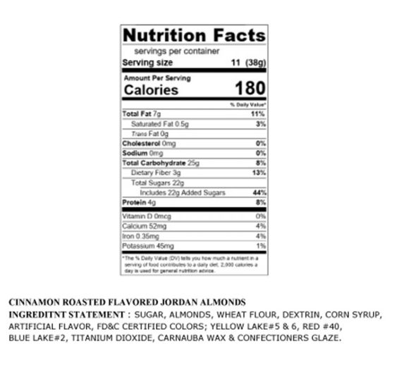 Cinnamon Roasted Jordan Almonds