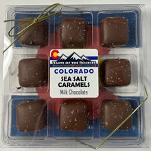 Load image into Gallery viewer, Irresistible Sea Salt Caramels With Colorado Flag Background
