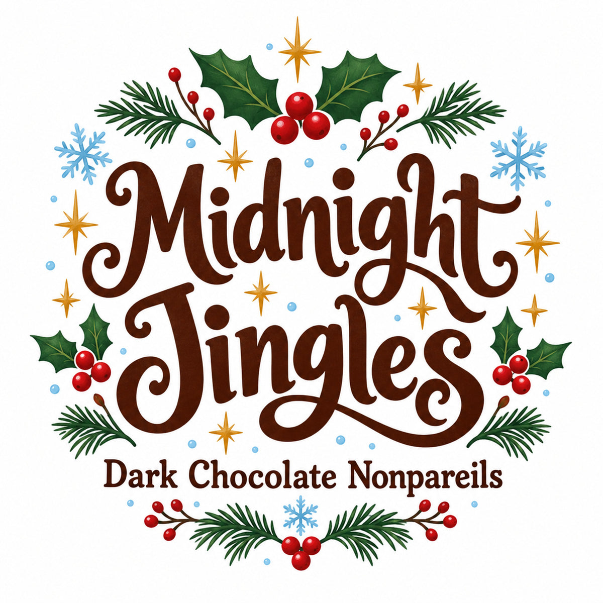 Midnight Jingles - Dark Chocolate Mini Christmas Nonpareils