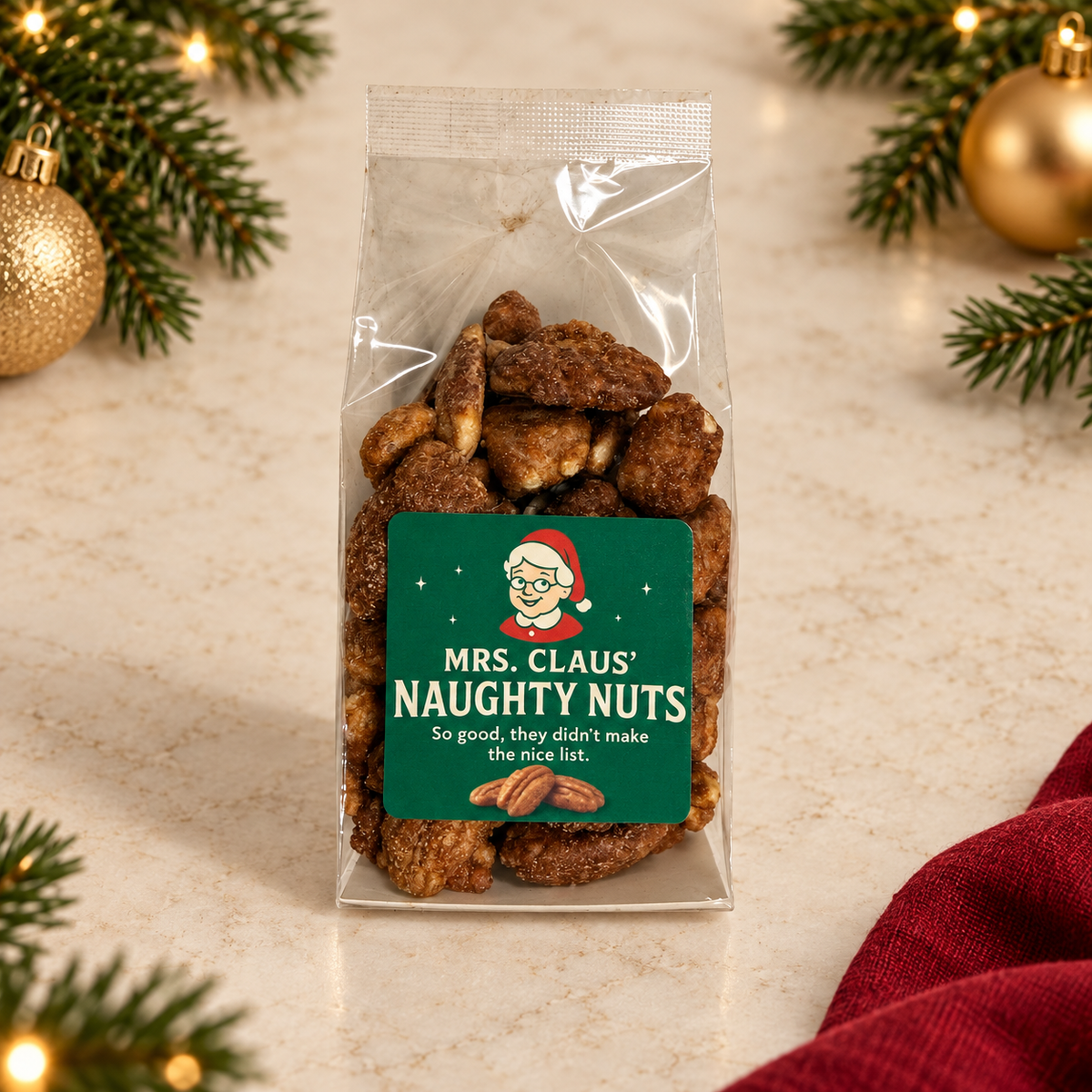 Mrs Claus Naughty Nuts- Praline Pecans