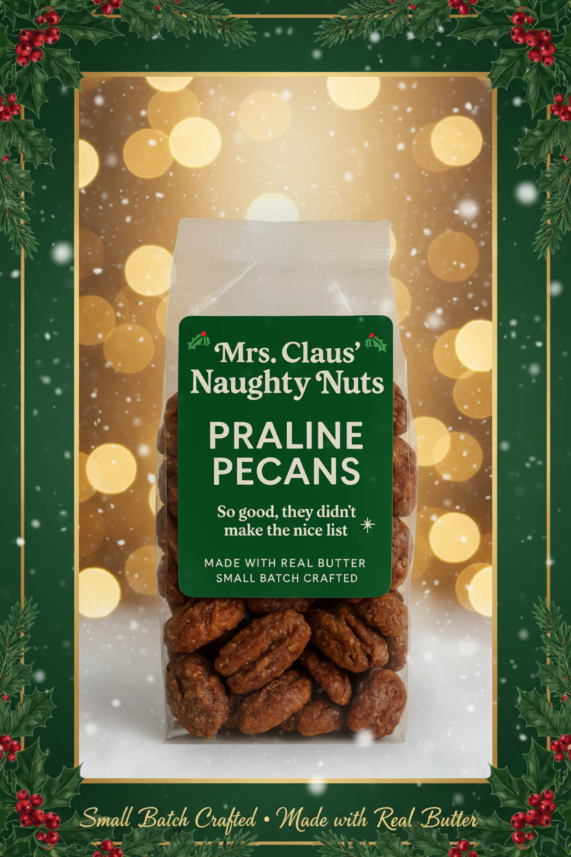 Mrs Claus Naughty Nuts- Praline Pecans