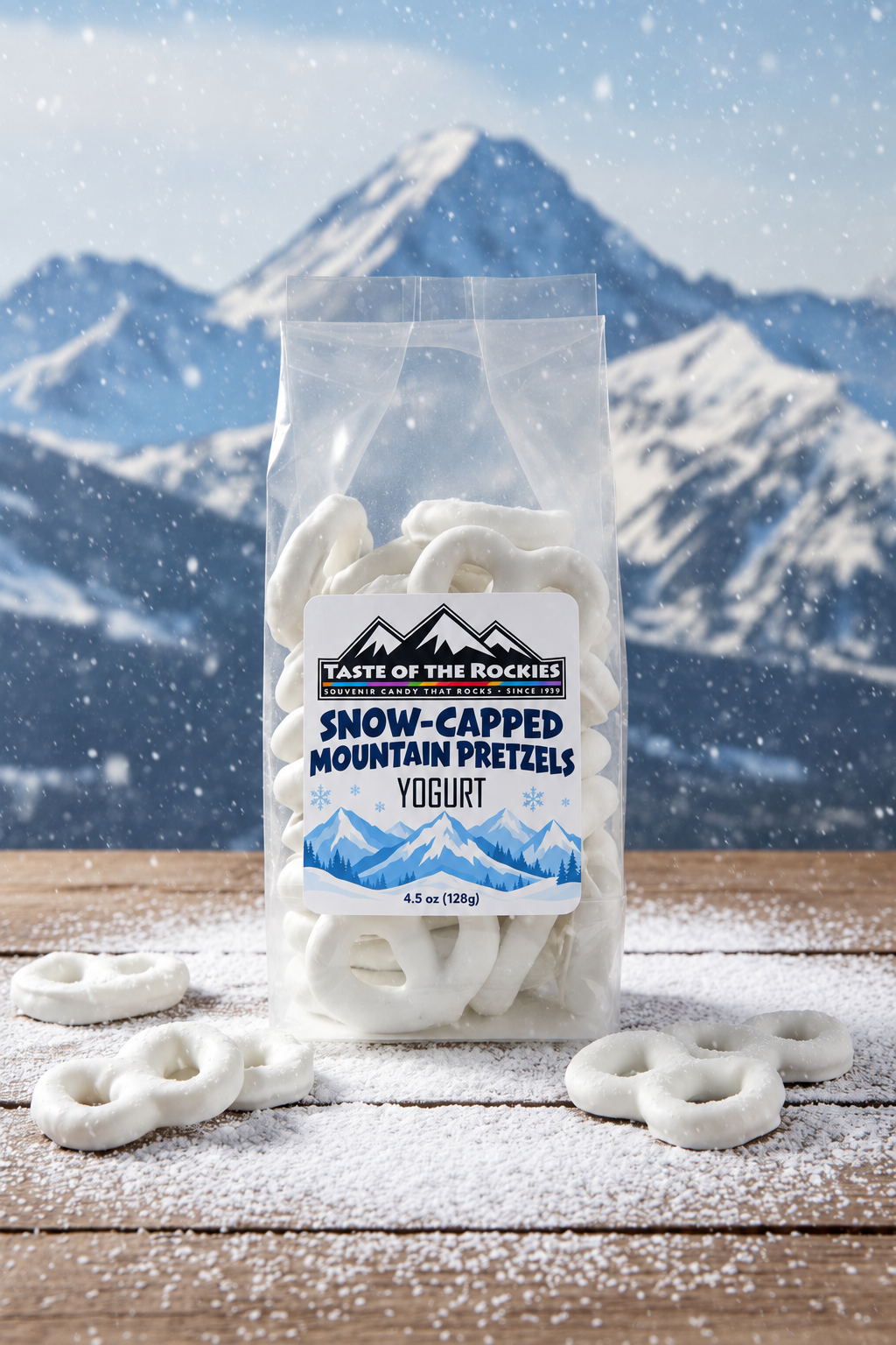 Snow Capped Mountain Yogurt  Pretzels