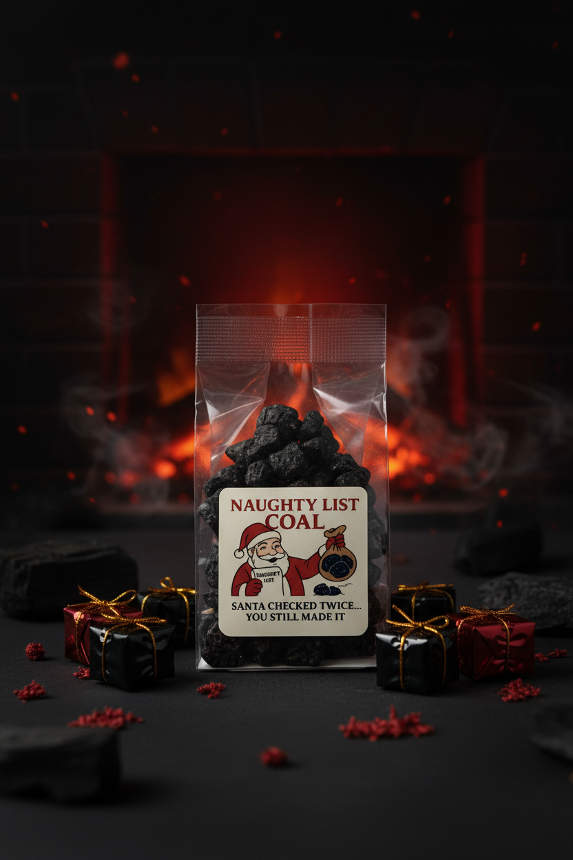 Naughty List Coal - Professional Product Shot